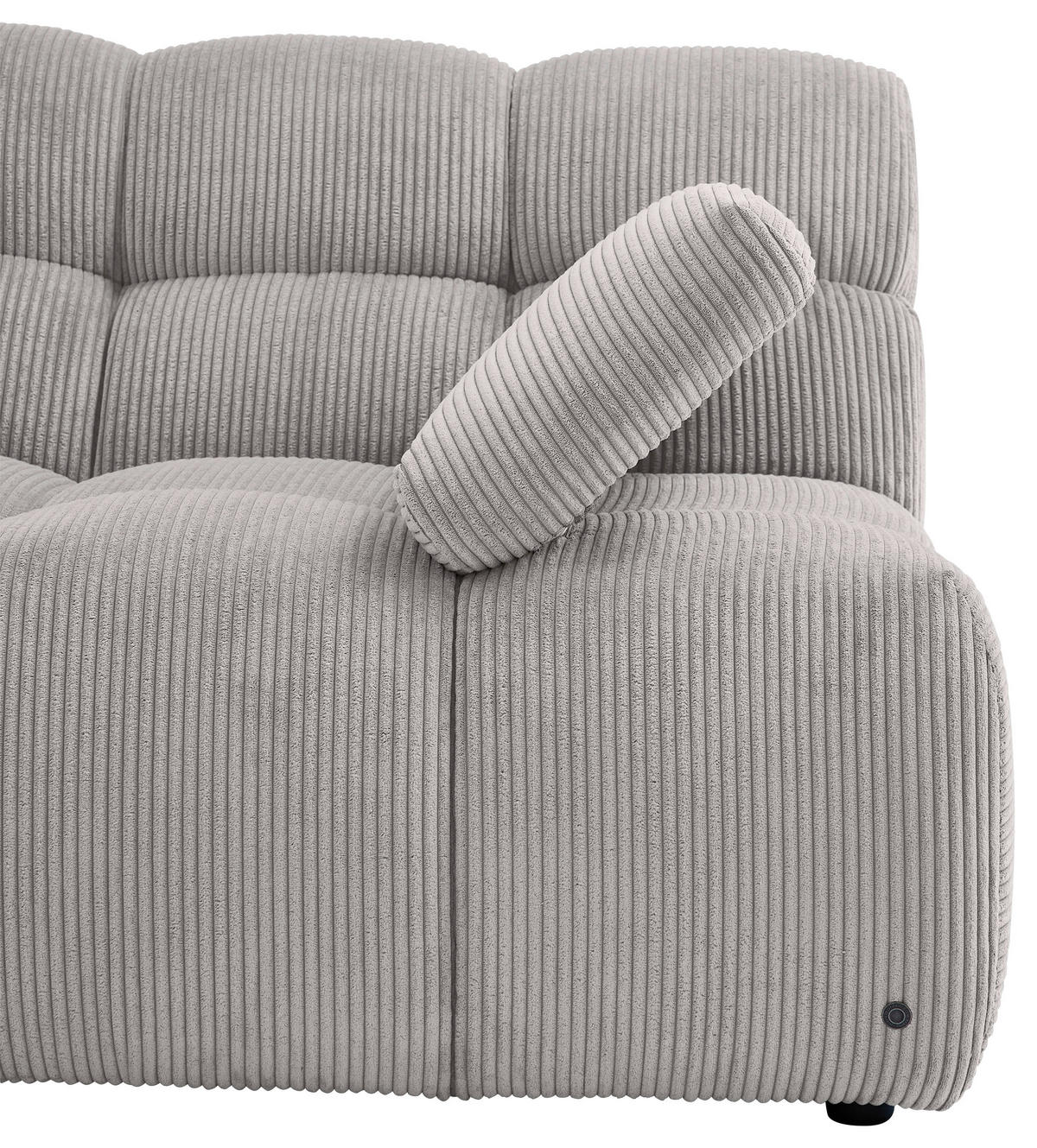 ECKSOFA Grau Cord Rücken echt  - Schwarz/Grau, KONVENTIONELL, Kunststoff/Textil (195/265cm) - Tom Tailor