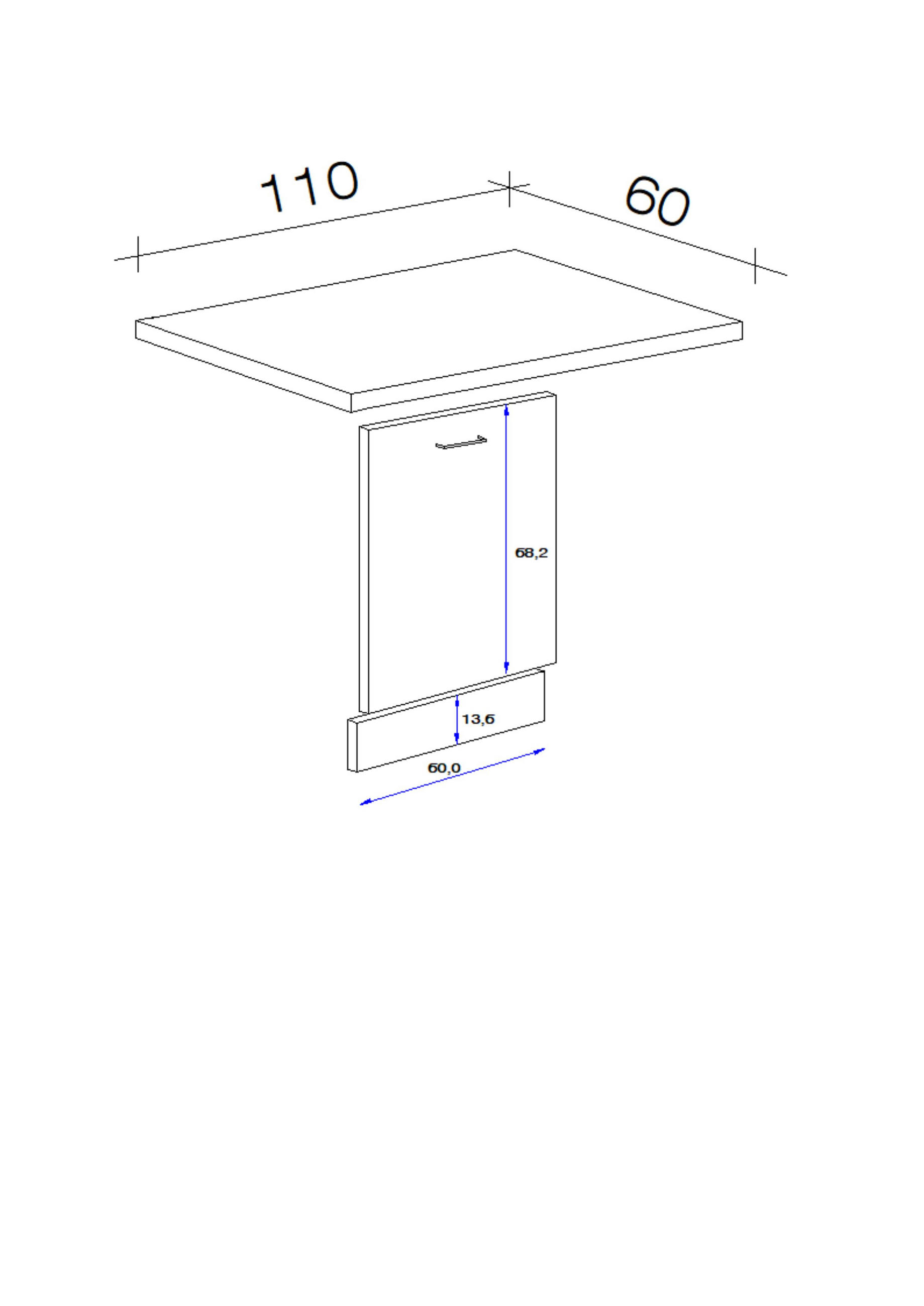 GESCHIRRSPÜLERFRONT 110/85/60 cm  in Weiß, Graubraun  - Graubraun/Weiß, KONVENTIONELL, Holzwerkstoff (110/85/60cm) - FlexWell