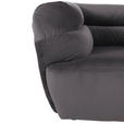 BIGSOFA in Samt Anthrazit  - Anthrazit/Schwarz, KONVENTIONELL, Kunststoff/Textil (240/73/100cm) - Carryhome