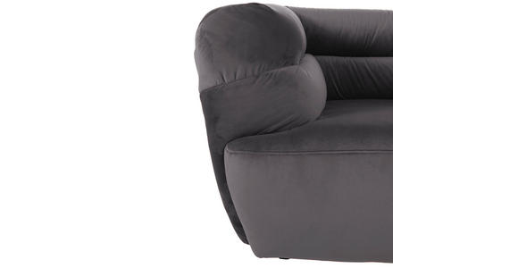 BIGSOFA in Samt Anthrazit  - Anthrazit/Schwarz, KONVENTIONELL, Kunststoff/Textil (240/73/100cm) - Carryhome