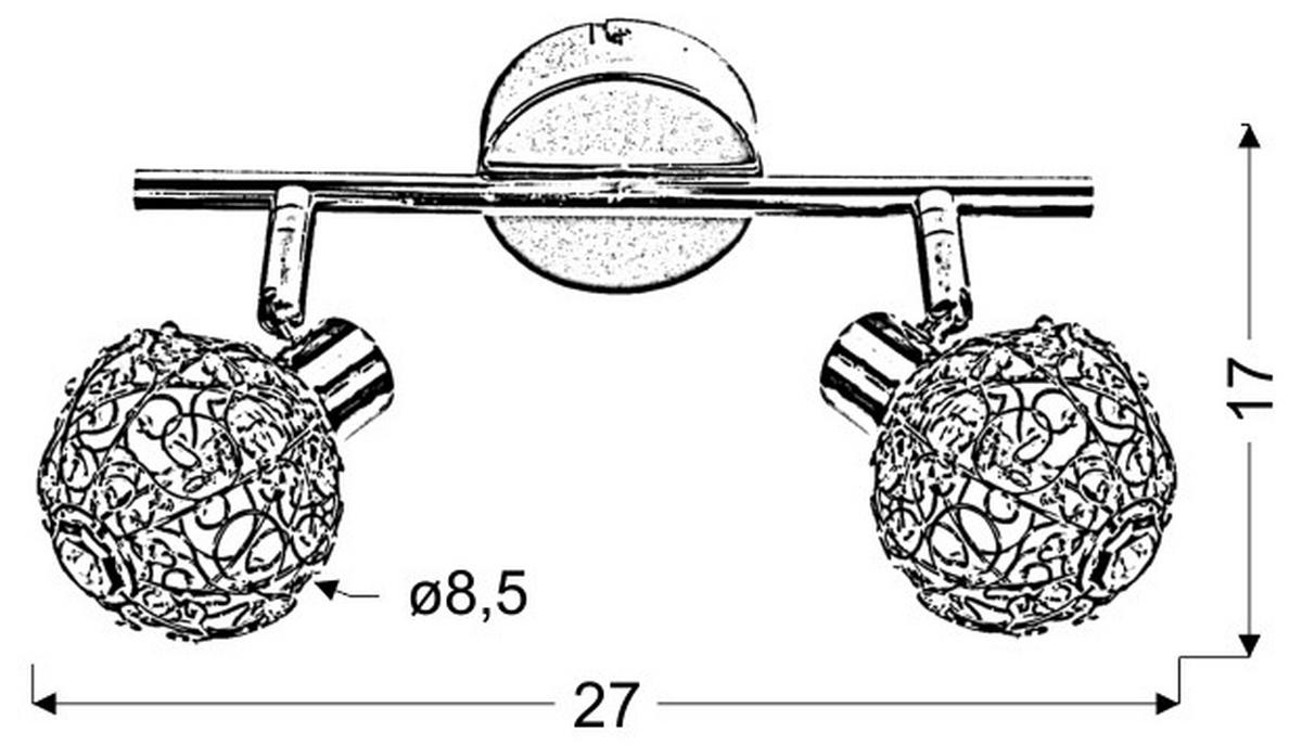STRAHLER Collar 27/8,5/17 cm   - Chromfarben/Transparent, Design, Glas/Metall (27/8,5/17cm)
