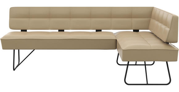 ECKBANK 227/165 cm  in Beige  - Beige/Schwarz, Design, Leder/Metall (227/165cm) - Moderano