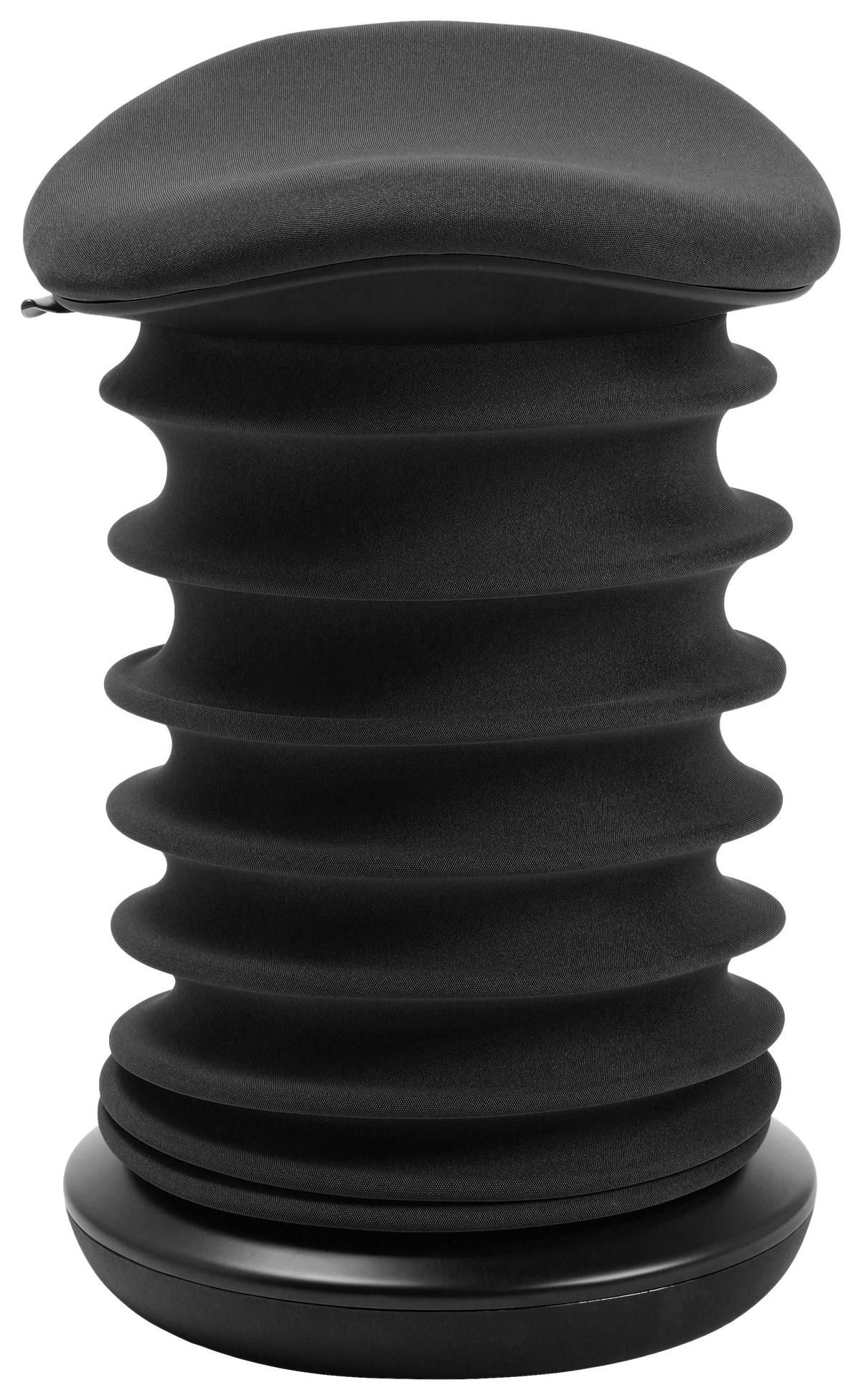 BÜROHOCKER Schwarz, Schieferfarben  - Schieferfarben/Schwarz, Design, Kunststoff/Textil (37,5/53-64/36cm) - Topstar