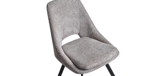 STUHL Struktur Grau - Schwarz/Grau, Design, Textil/Metall (48/85/56cm) - Carryhome