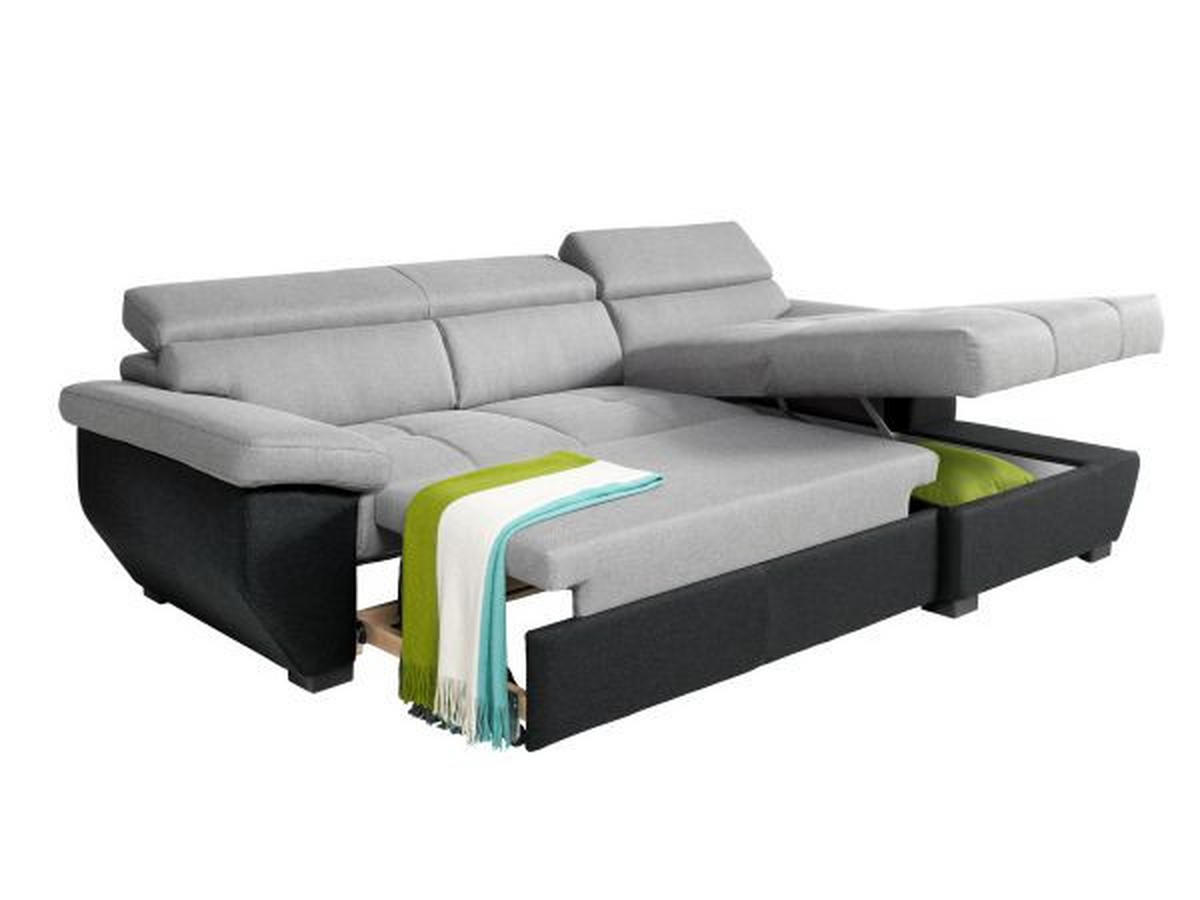 WOHNLANDSCHAFT in Flachgewebe Grau, Schwarz  - Schwarz/Grau, Konventionell, Kunststoff/Textil (267/170cm) - Livetastic