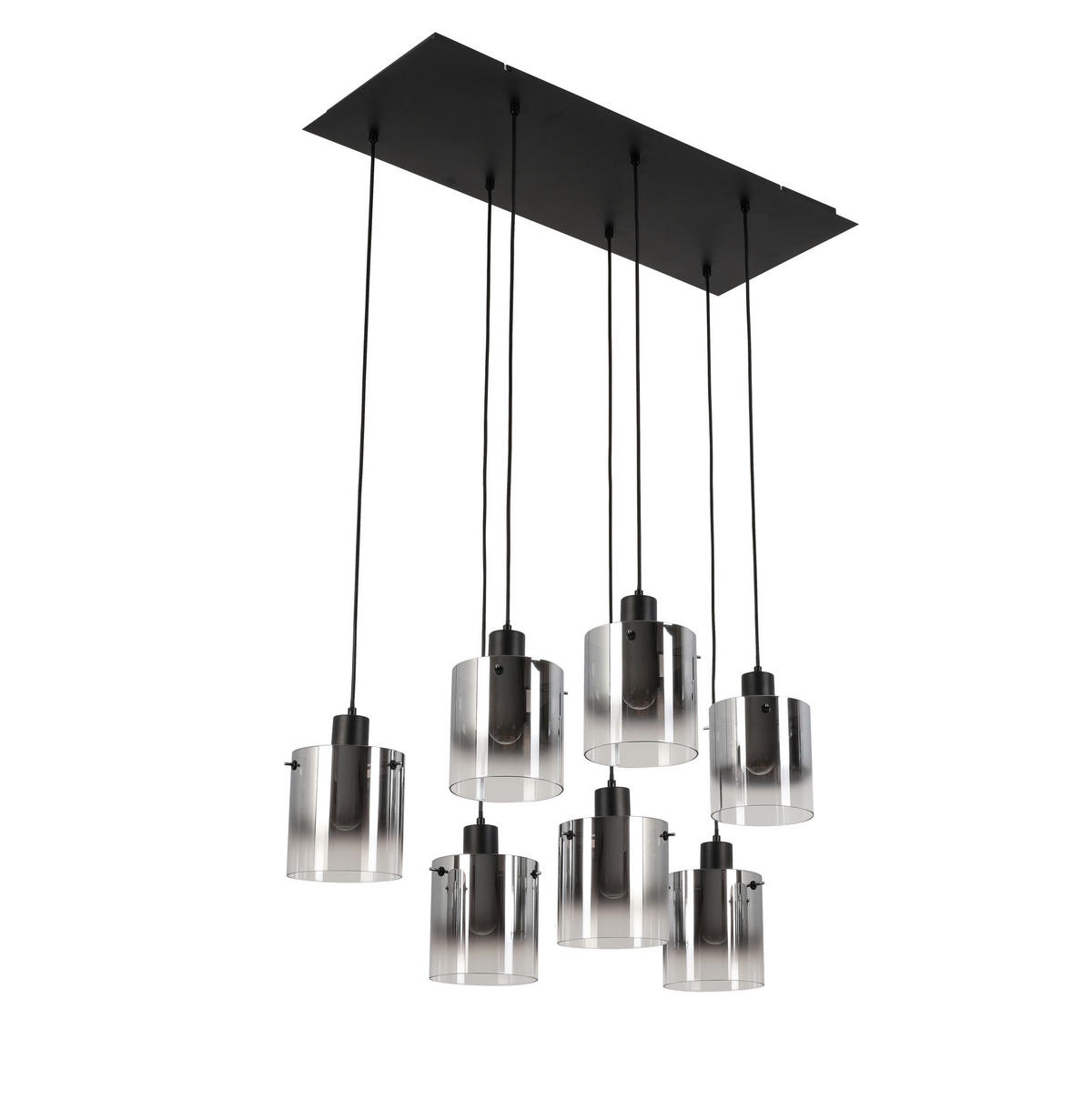 HÄNGELEUCHTE 86/34/120 cm   - Chromfarben/Schwarz, Design, Glas/Metall (86/34/120cm) - Novel