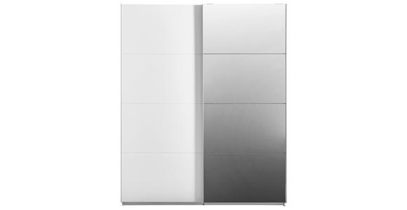 SCHWEBETÜRENSCHRANK  in Weiß  - Alufarben/Weiß, KONVENTIONELL, Glas/Holzwerkstoff (181/223/68cm) - Xora