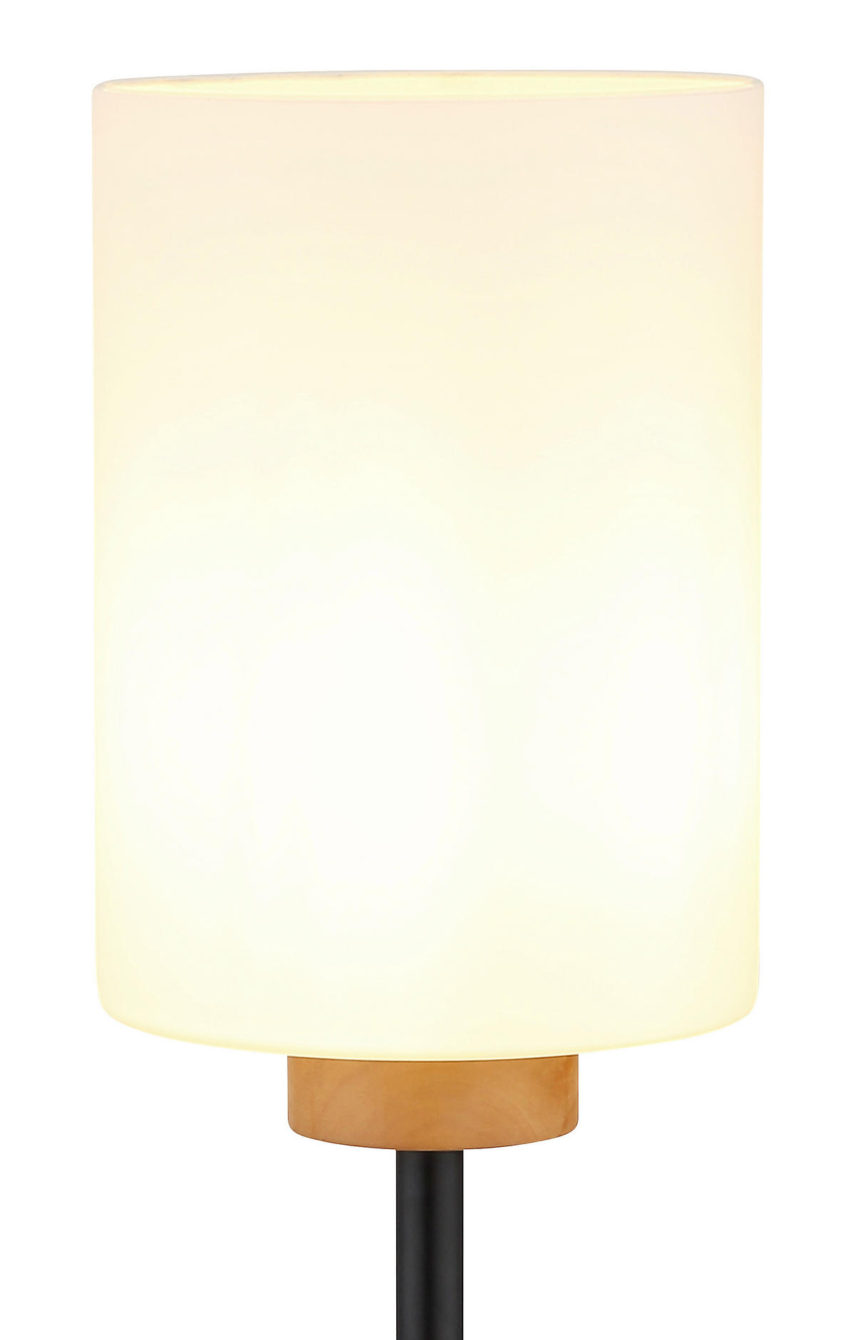 STEHLEUCHTE Rowena 25/150 cm  - Eichefarben/Schwarz, Design, Glas/Holz (25/150cm) - Globo
