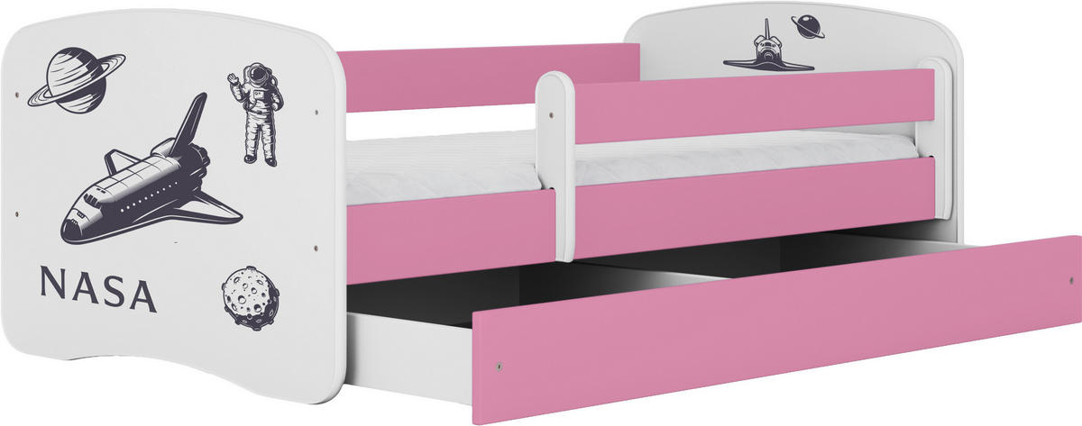 KINDER-/JUNIORBETT - Pink/Birkefarben, MODERN, Holz/Holzwerkstoff (80/160cm) - MID.YOU