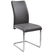 SCHWINGSTUHL Lederlook Braun, Chromfarben, Grau, Hellgrau - Chromfarben/Hellgrau, Design, Textil/Metall (46/96,5/61,5cm) - CARRYHOME