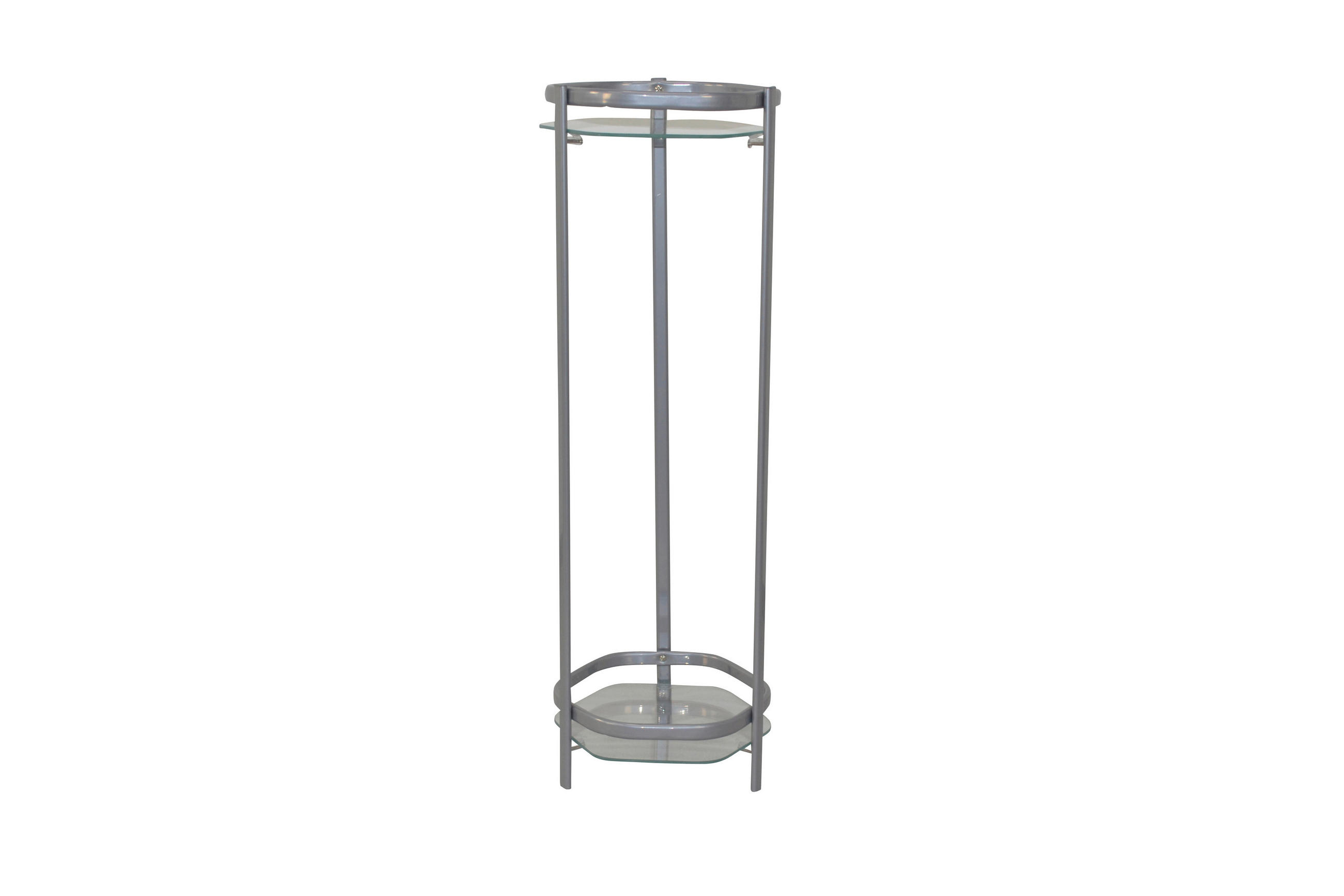 BLUMENTISCH Metall, Glas  - Alufarben, Design, Glas/Metall (28/28/66cm) - MID.YOU