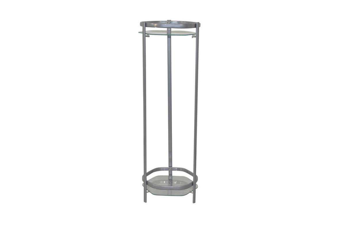 BLUMENTISCH Glas, Metall  - Alufarben, Design, Glas/Metall (28/28/66cm) - MID.YOU