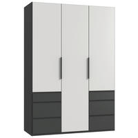 DREHTÜRENSCHRANK in Graphitfarben, Weiß  - Schwarz/Graphitfarben, KONVENTIONELL, Holzwerkstoff/Metall (150/236/58cm) - Hom`in