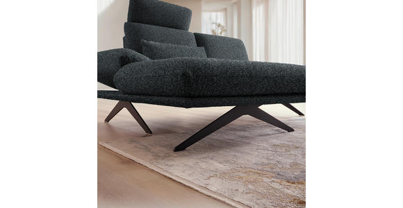 ECKSOFA  in Flachgewebe Anthrazit  155/234 cm  - Anthrazit/Schwarz, Design, Textil/Metall (155/234cm) - Dieter Knoll