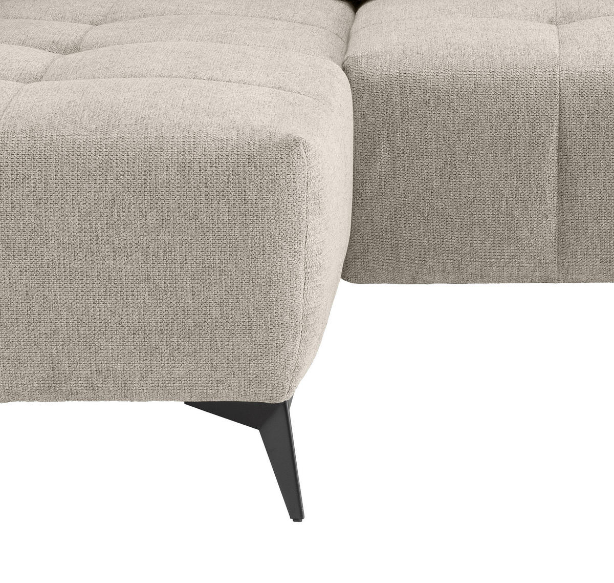 ECKSOFA in Chenille Beige  - Beige/Schwarz, Modern, Textil/Metall (180/258cm) - Livetastic