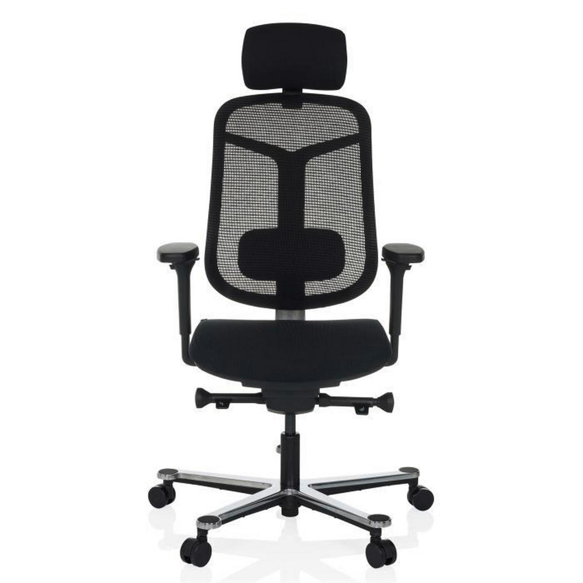 OTOČNÁ ŽIDLE, síťovina, černá - černá/barvy stříbra, Moderní, kov/textil (66/118 - 136/60cm) - MID.YOU