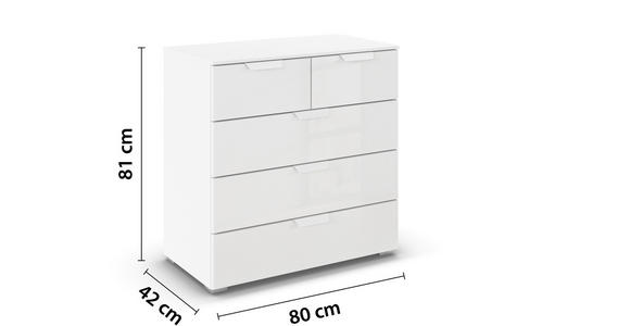 KOMMODE in 80/81/42 cm - Weiß, Design, Glas/Holzwerkstoff (80/81/42cm) - Carryhome