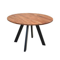 ESSTISCH in Holz, Metall 120/120/76 cm  - Schwarz/Akaziefarben, MODERN, Holz/Metall (120/120/76cm) - MID.YOU