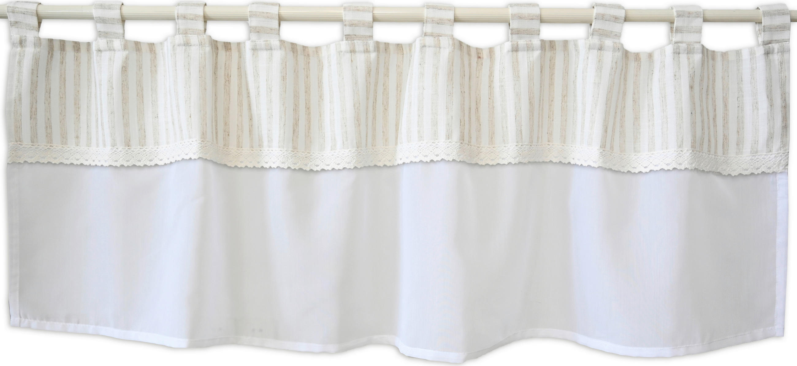 XXXLutz Kurzgardine Natur, Weiß, Beige 140x48 cm
