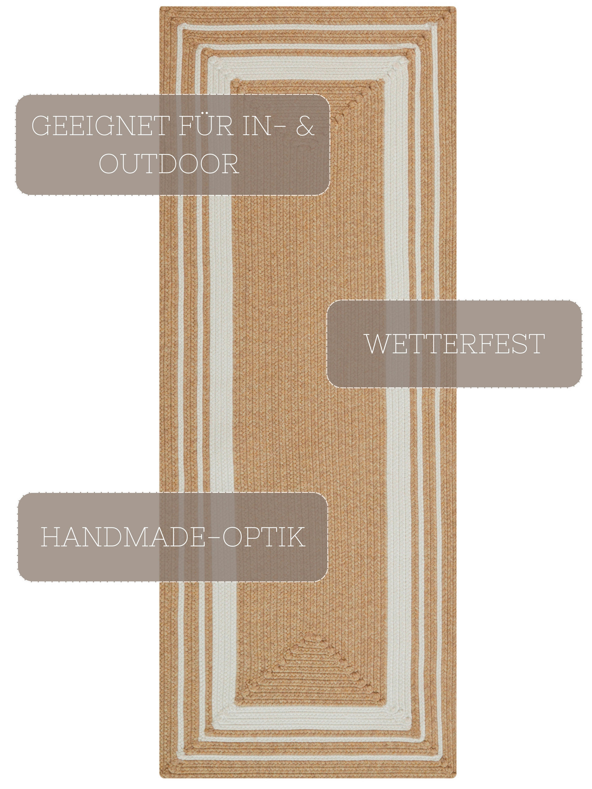LÄUFER 80/200 cm Braided  - Beige/Creme, Design, Kunststoff (80/200cm)