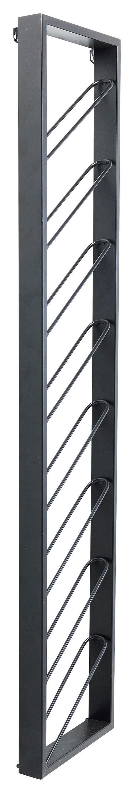 WEINREGAL Schwarz  - Schwarz, Design, Metall (36/160/6cm) - Kare-Design