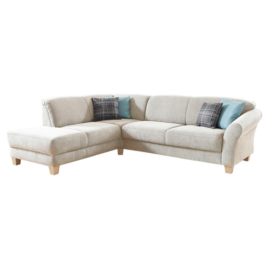 Thumbnail - Sit & More Ecksofa, Creme, Textil, Buche, 6-Sitzer, Ottomane links, L-Form, 257x212 cm, Goldenes M, DGM-Klimapakt, Made ...