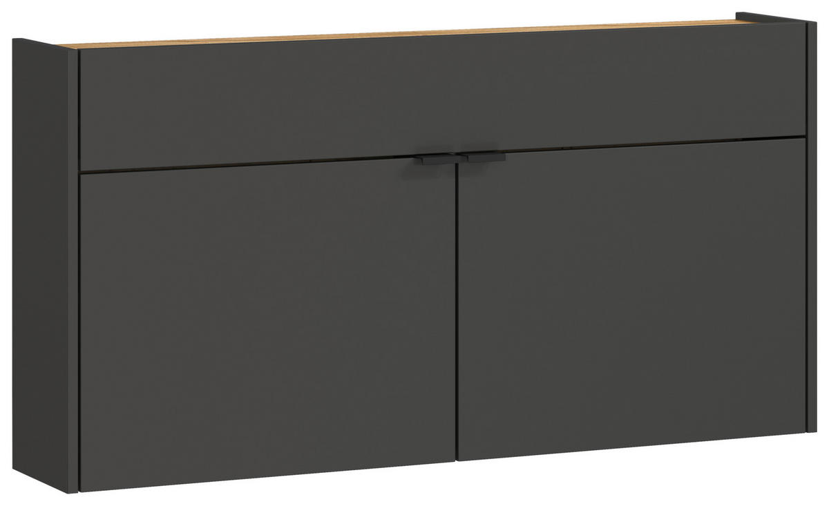 GARDEROBE 2-teilig  in 110/200/22 cm  - Eichefarben/Graphitfarben, Design, Glas/Holzwerkstoff (110/200/22cm)