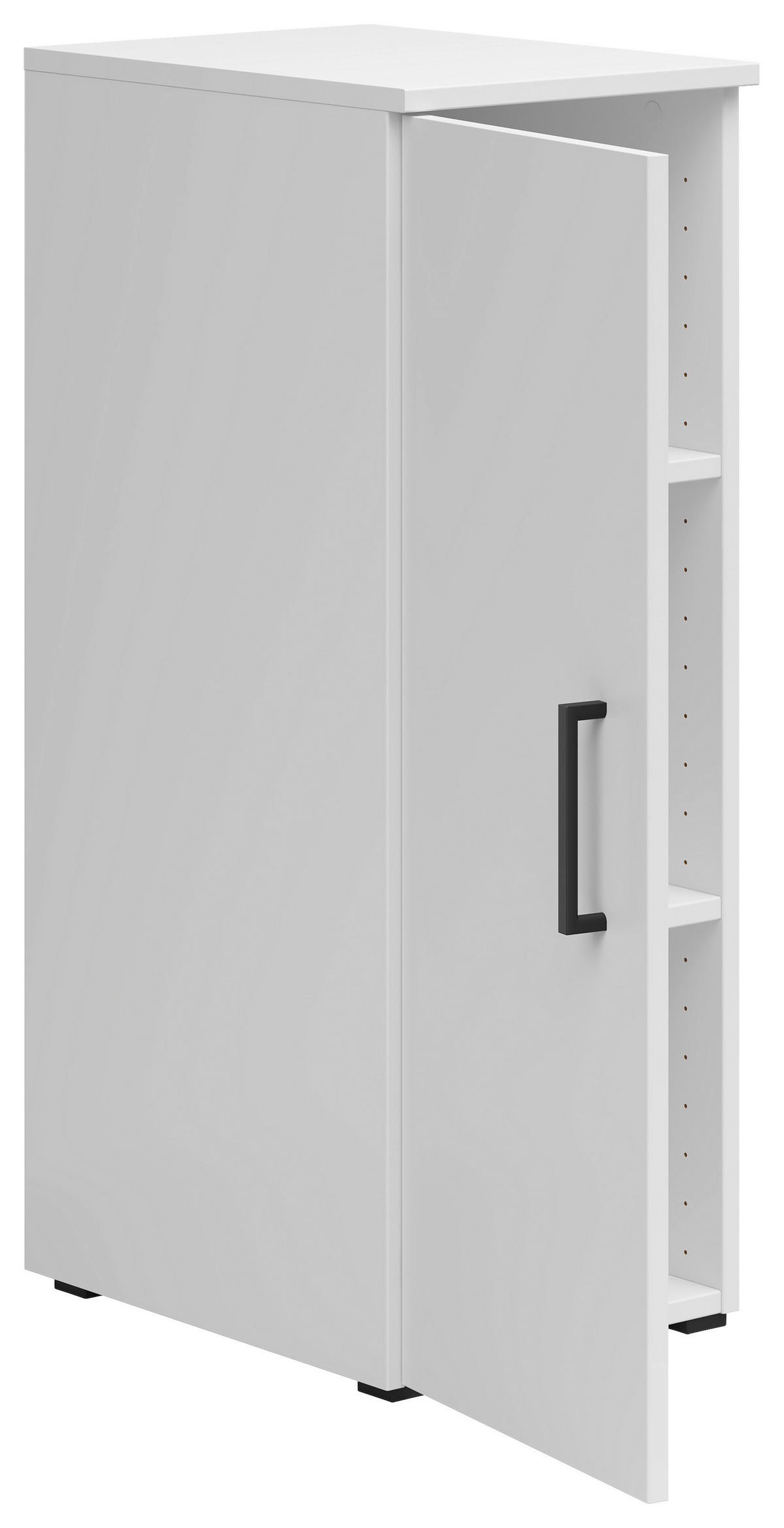 VÍCEÚČELOVÁ SKŘÍŇ, bílá, 30/83/40 cm - bílá/černá, Moderní, kompozitní dřevo/plast (30/83/40cm) - Carryhome