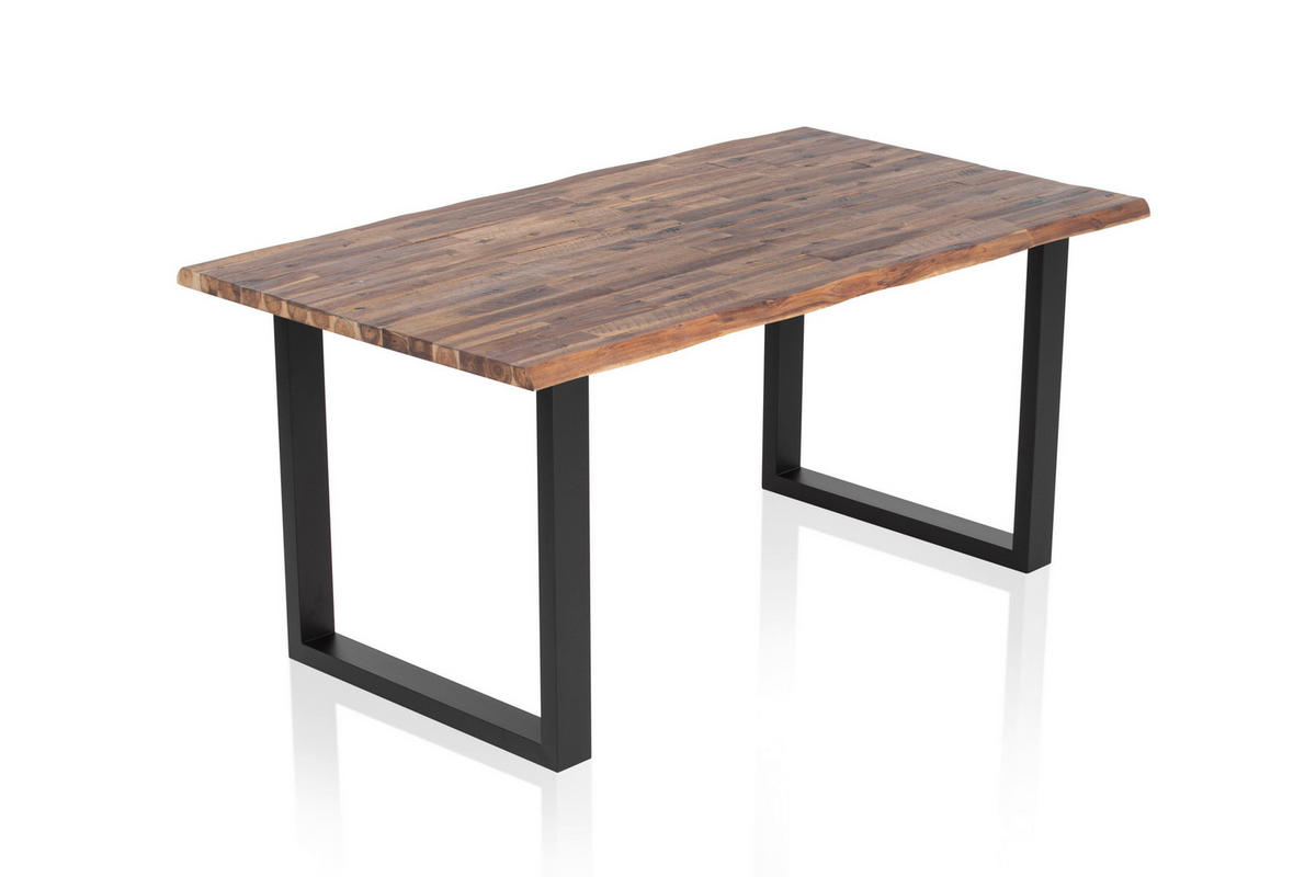 ESSTISCH in Holz 180/90/75 cm   - Schwarz/Naturfarben, MODERN, Holz/Metall (180/90/75cm) - Livetastic