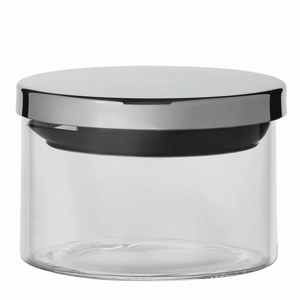 RECIPIENT DEPOZITARE ALIMENTE  0,4 l  - străveziu/culoare inox, Basics, sticlă/metal (9,5/7cm) - Homeware Profession.