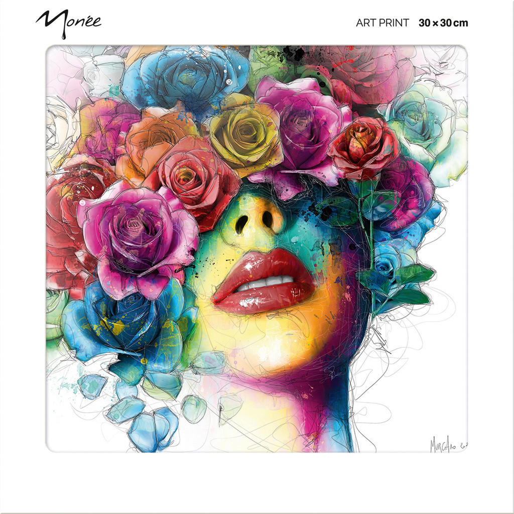 KUNSTDRUCK Blumen, Frauen, Pflanzen 30/30 cm  - Multicolor, Papier (30/30cm) - Monee