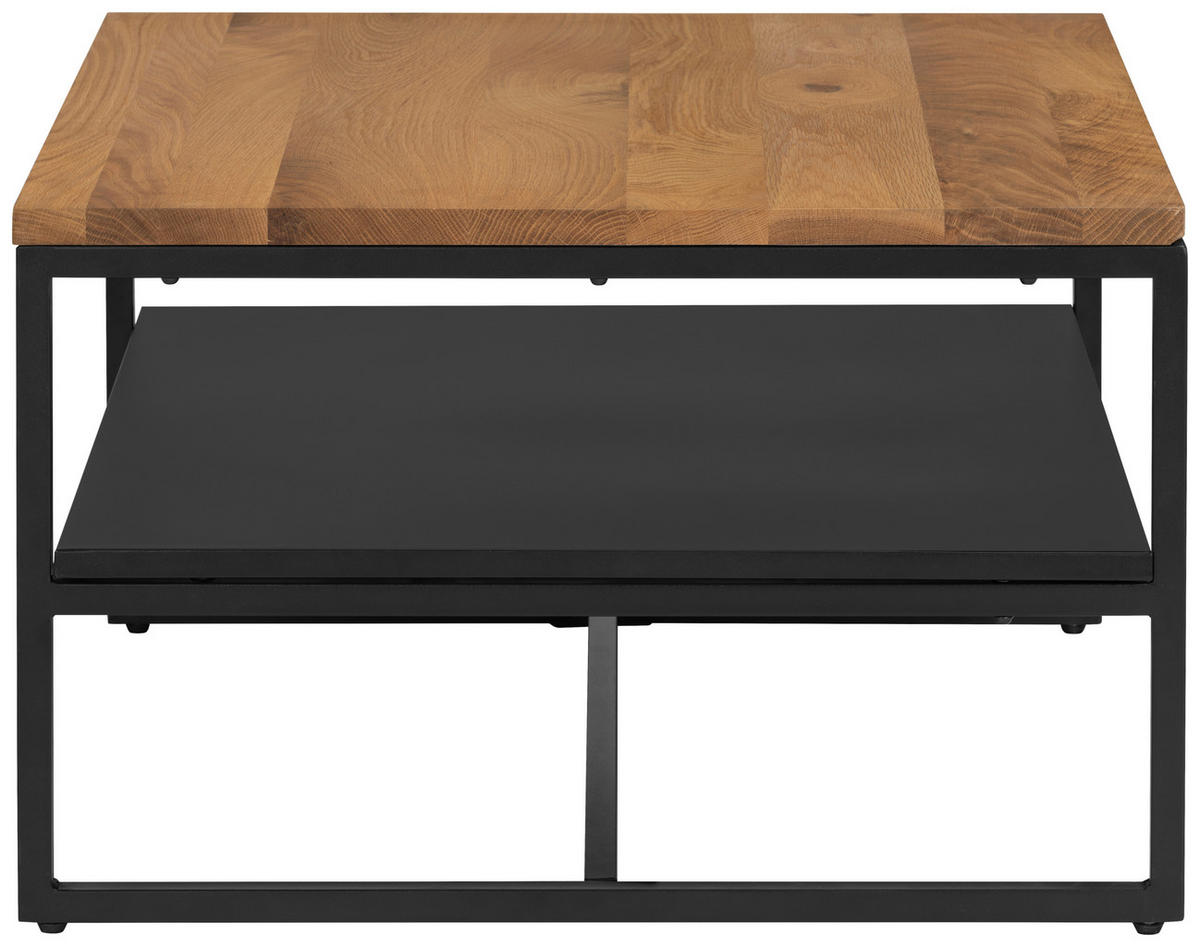 COUCHTISCH in Holz, Metall 70/70/45,5 cm  - Schwarz/Naturfarben, Design, Holz/Metall (70/70/45,5cm) - MID.YOU
