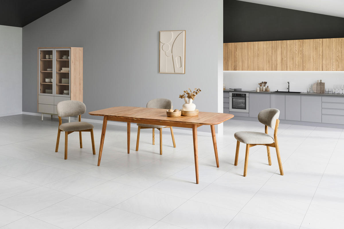 ESSTISCH 200/85/76 cm Echtholz  Holz ausziehbar rechteckig Akaziefarben  - Akaziefarben, MODERN, Holz (200/85/76cm) - Livetastic