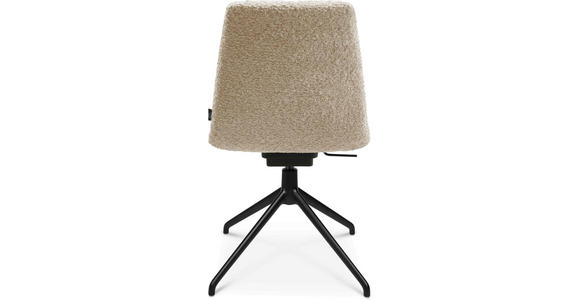 STUHL  Beinauswahl, Stoffauswahl, Sitzfläche 360° drehbar Bouclé  Creme, Schwarz  - Creme/Schwarz, Design, Textil/Metall (46/81,5-84,5/55cm) - Johann Jakob