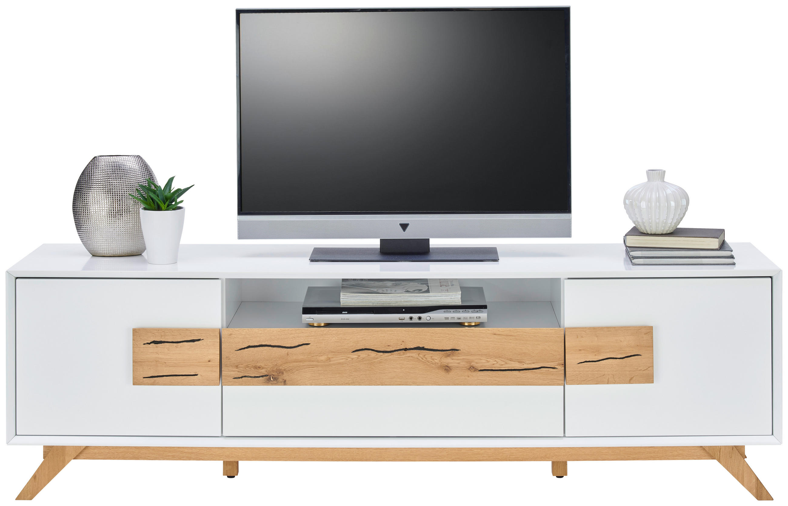 TV-ELEMENT 178/53,6/40 cm  - Weiss/Eichefarben, Design, Holz/Holzwerkstoff (178/53,6/40cm) - Xora