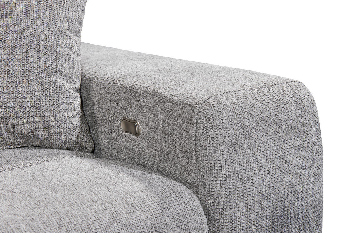 ECKSOFA in Chenille Taupe  - Taupe/Schwarz, Konventionell, Kunststoff/Textil (172/268cm) - MID.YOU