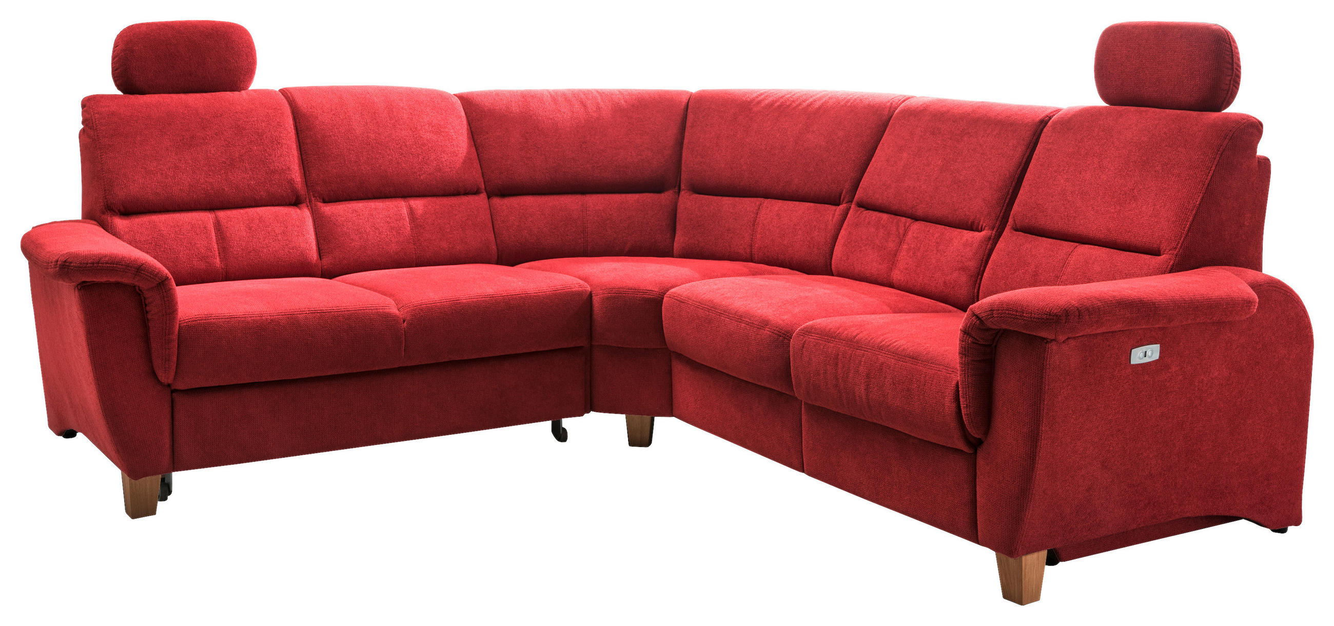 ECKSOFA Struktur Rot  - Wildeiche/Rot, Konventionell, Holz/Textil (238/241cm) - Livetastic