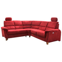 ECKSOFA Rot Struktur  - Wildeiche/Rot, KONVENTIONELL, Holz/Textil (238/241cm) - Livetastic