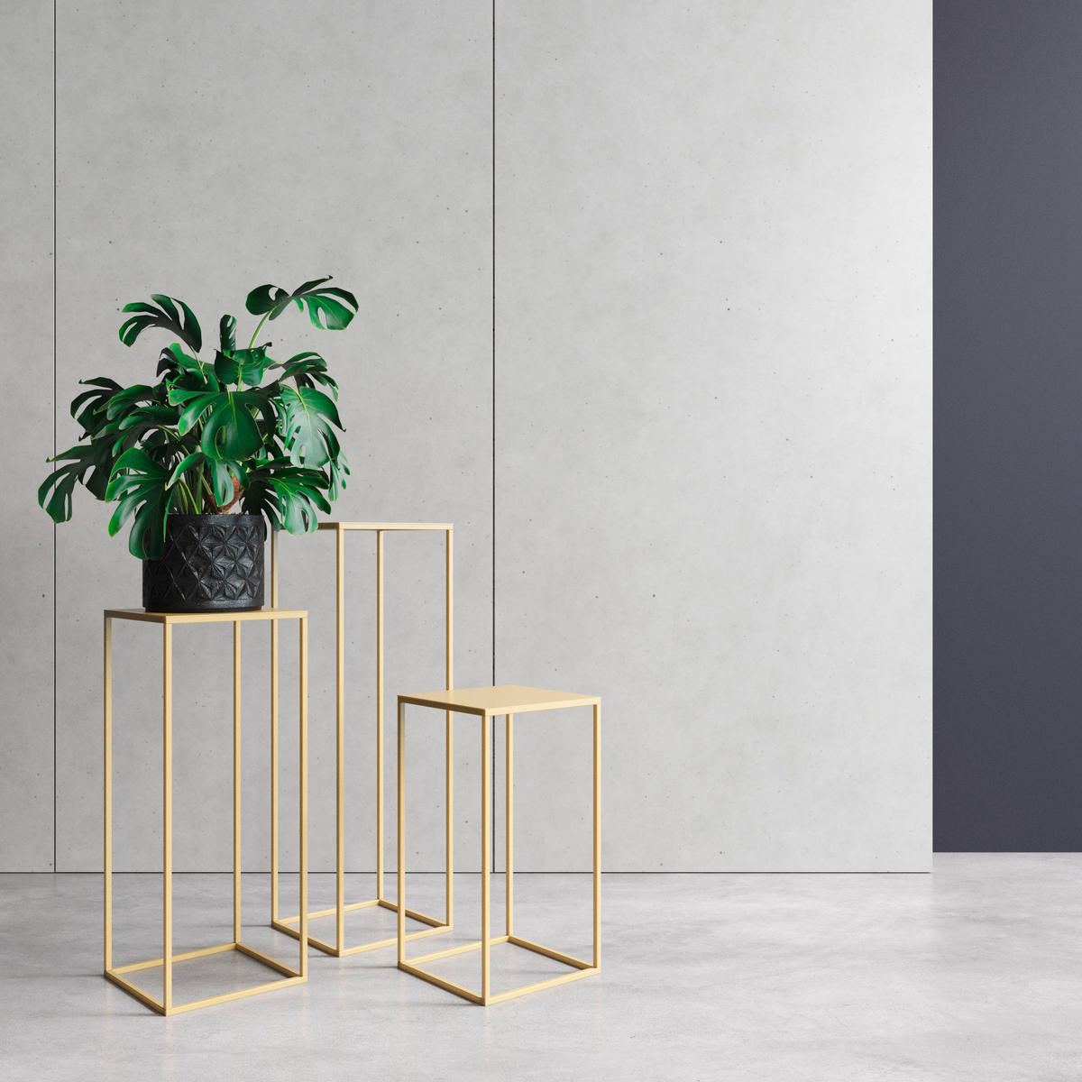 BLUMENSTÄNDER in Metall  - Goldfarben, Basics, Metall (25/47/25cm)