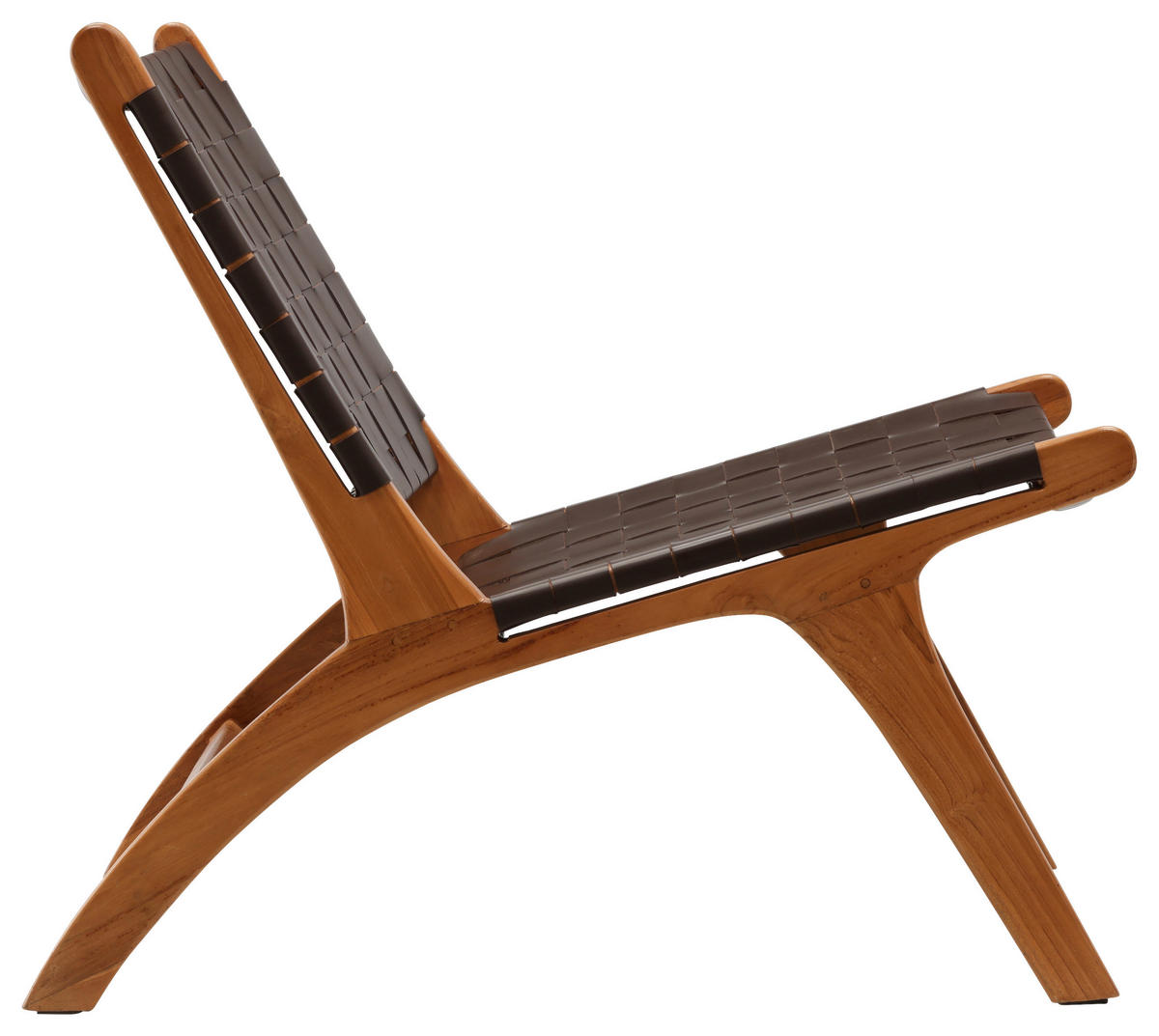 SESSEL in Lederlook (vegan) Braun  - Braun, Design, Holz/Textil (65/69/77cm) - Livetastic