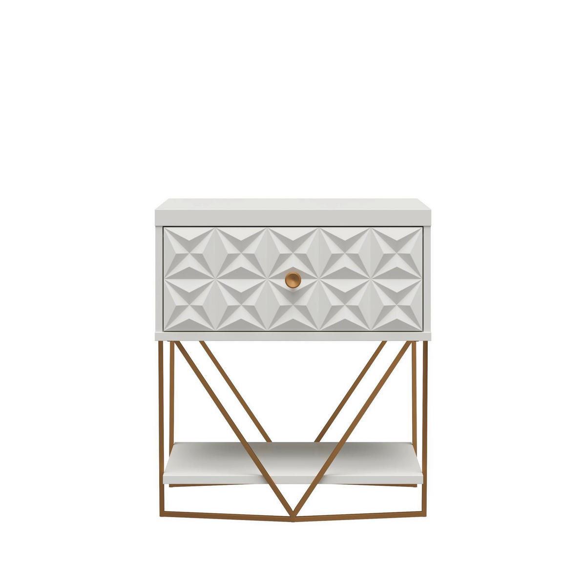 BEISTELLTISCH 59/42/68 cm Creme rechteckig  - Creme, Design, Holzwerkstoff/Metall (59/42/68cm) - MID.YOU