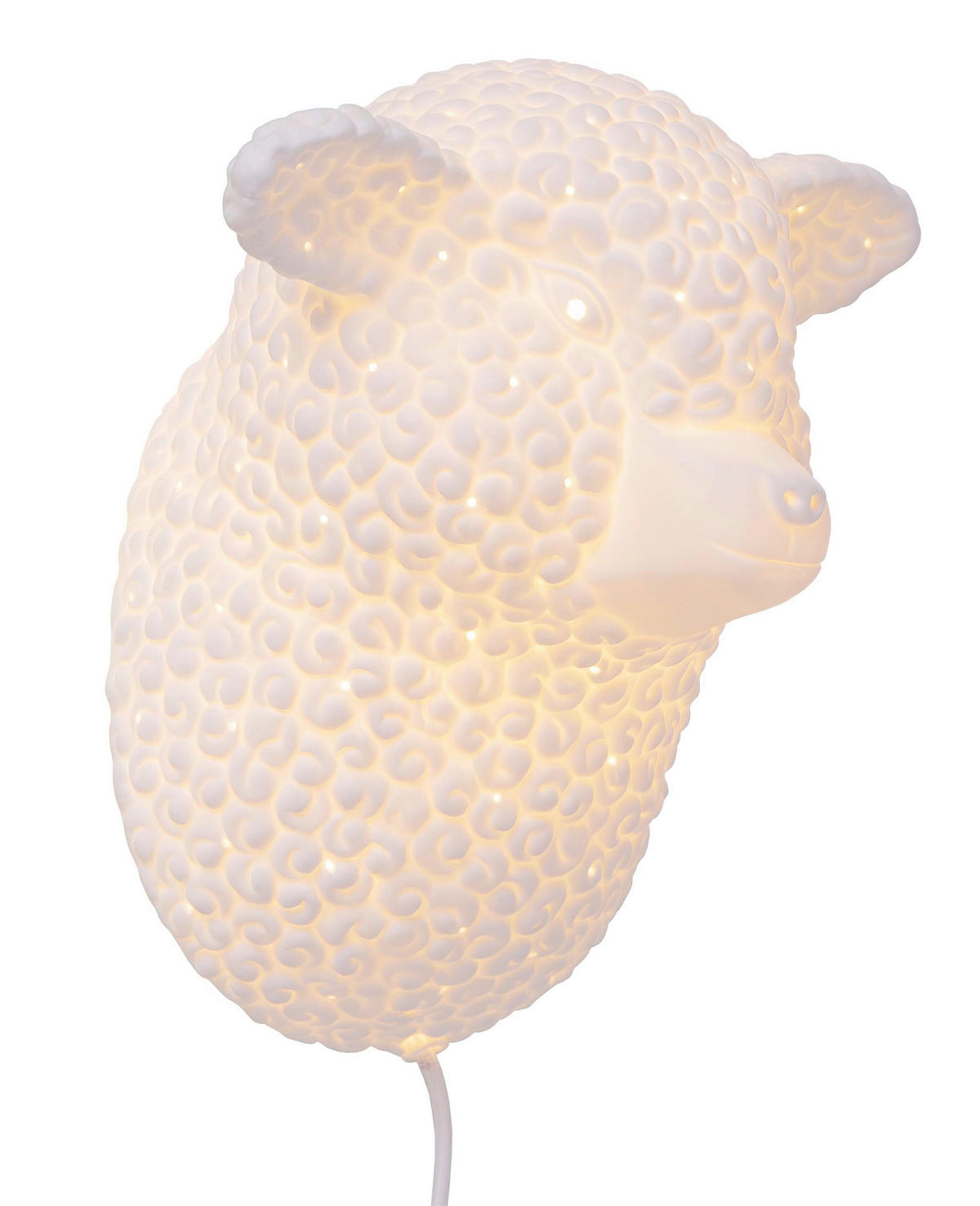 WANDLEUCHTE 23/25 cm   - Weiß, Natur, Keramik/Textil (23/25cm)