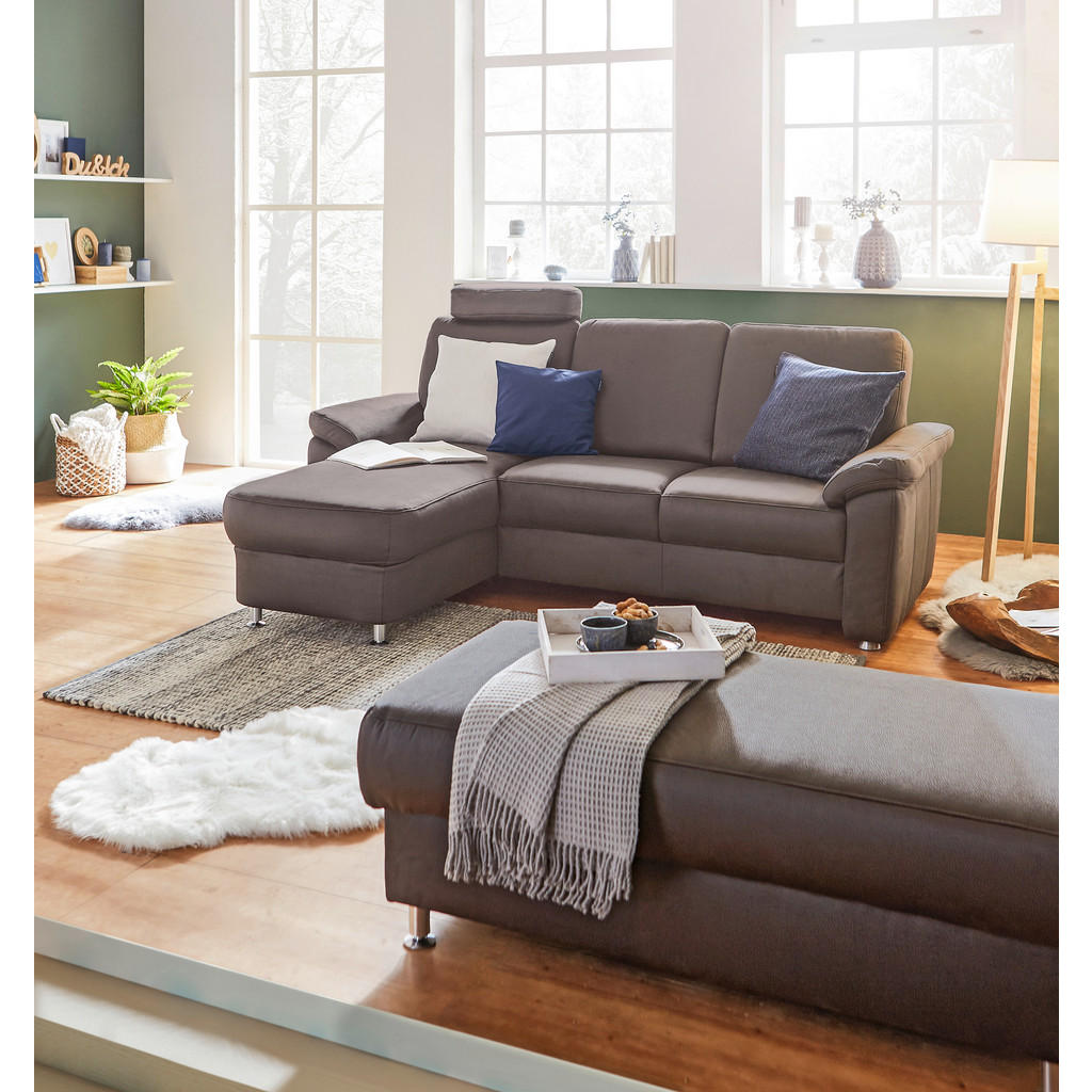 Thumbnail - Beldomo System Ecksofa, Grau, Textil, 3-Sitzer, Ottomane rechts, nicht einzeln stellbar, L-Form, 220x163 cm, Goldenes M,...