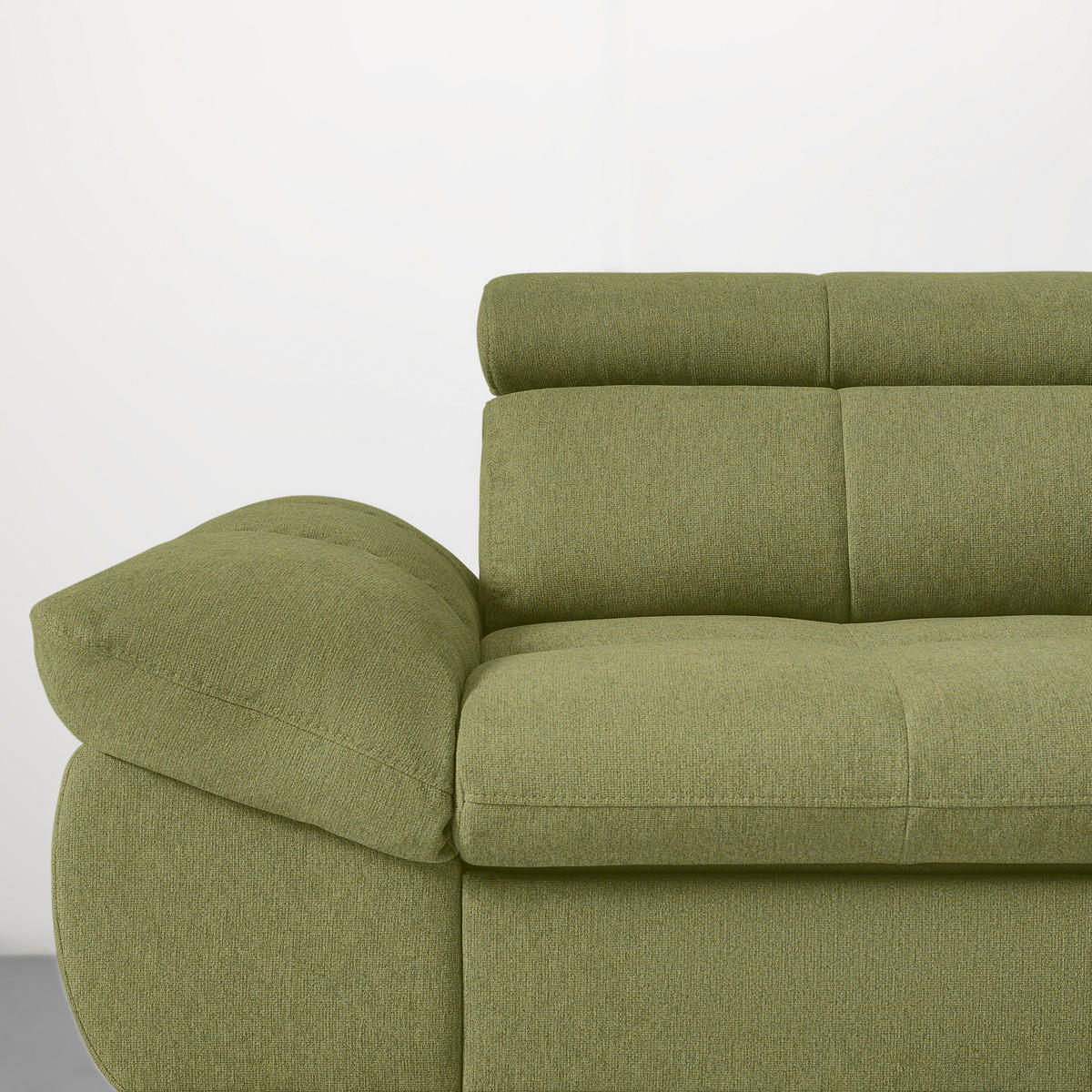 ECKSOFA Chenille Olivgrün  - Schwarz/Olivgrün, Modern, Textil/Metall (296/201cm) - Livetastic