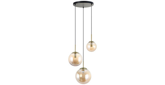 HÄNGELEUCHTE 46/40/120 cm - Goldfarben/Bernsteinfarben, Trend, Glas/Metall (46/40/120cm) - Novel