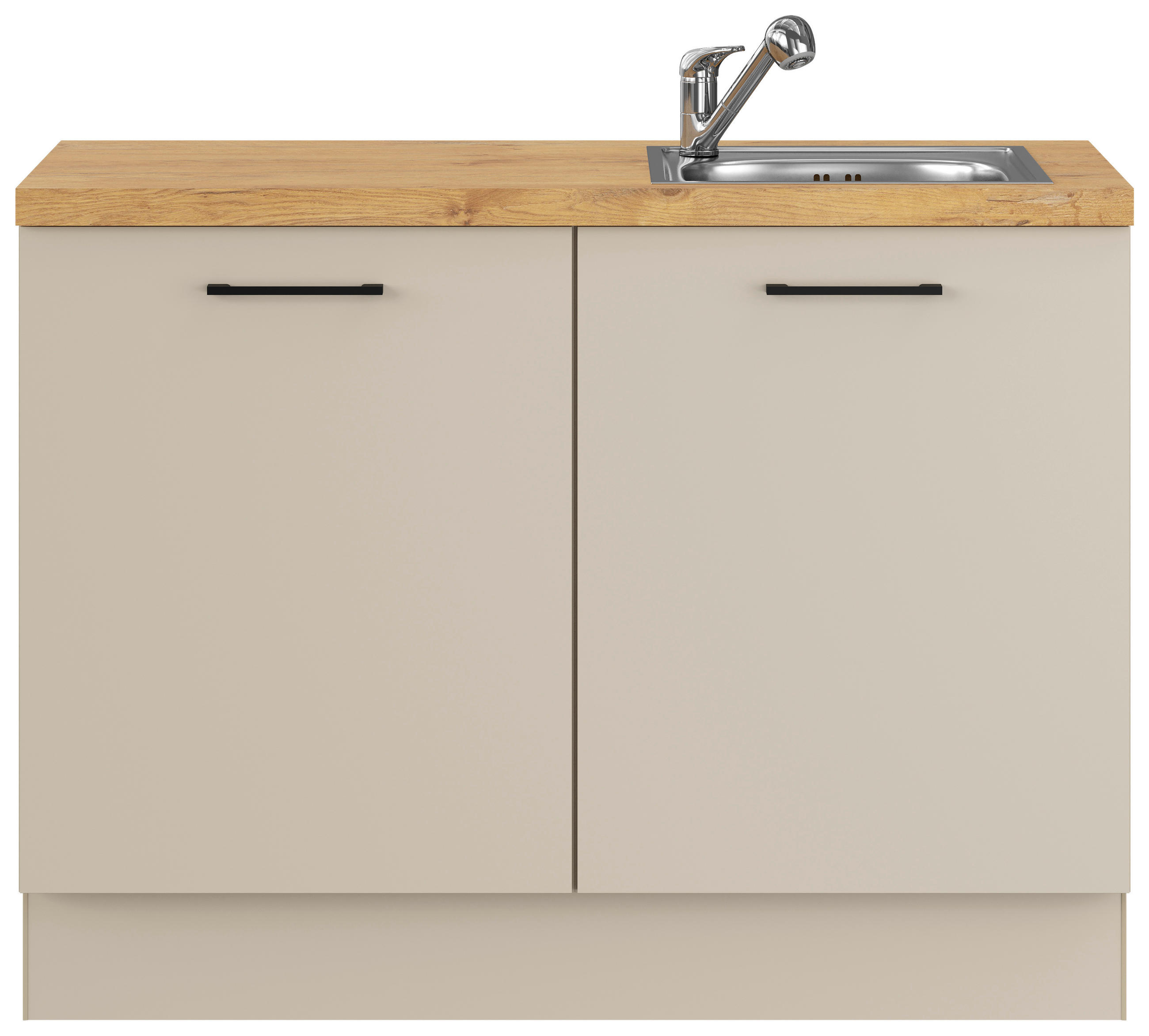 SPÜLENUNTERSCHRANK 120/91,8/58 cm  in Hellgrau  - Eichefarben/Hellgrau, Basics, Holzwerkstoff/Metall (120/91,8/58cm) - Impuls