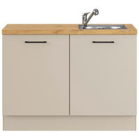 SPÜLENUNTERSCHRANK 120/91,8/58 cm  in Hellgrau  - Eichefarben/Hellgrau, Basics, Holzwerkstoff/Metall (120/91,8/58cm) - Impuls