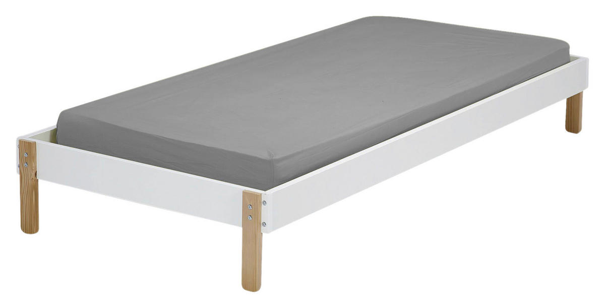 HAUSBETT Lattenrost 90/200 cm  - Naturfarben/Weiß, Design, Holz (90/200cm) - home24