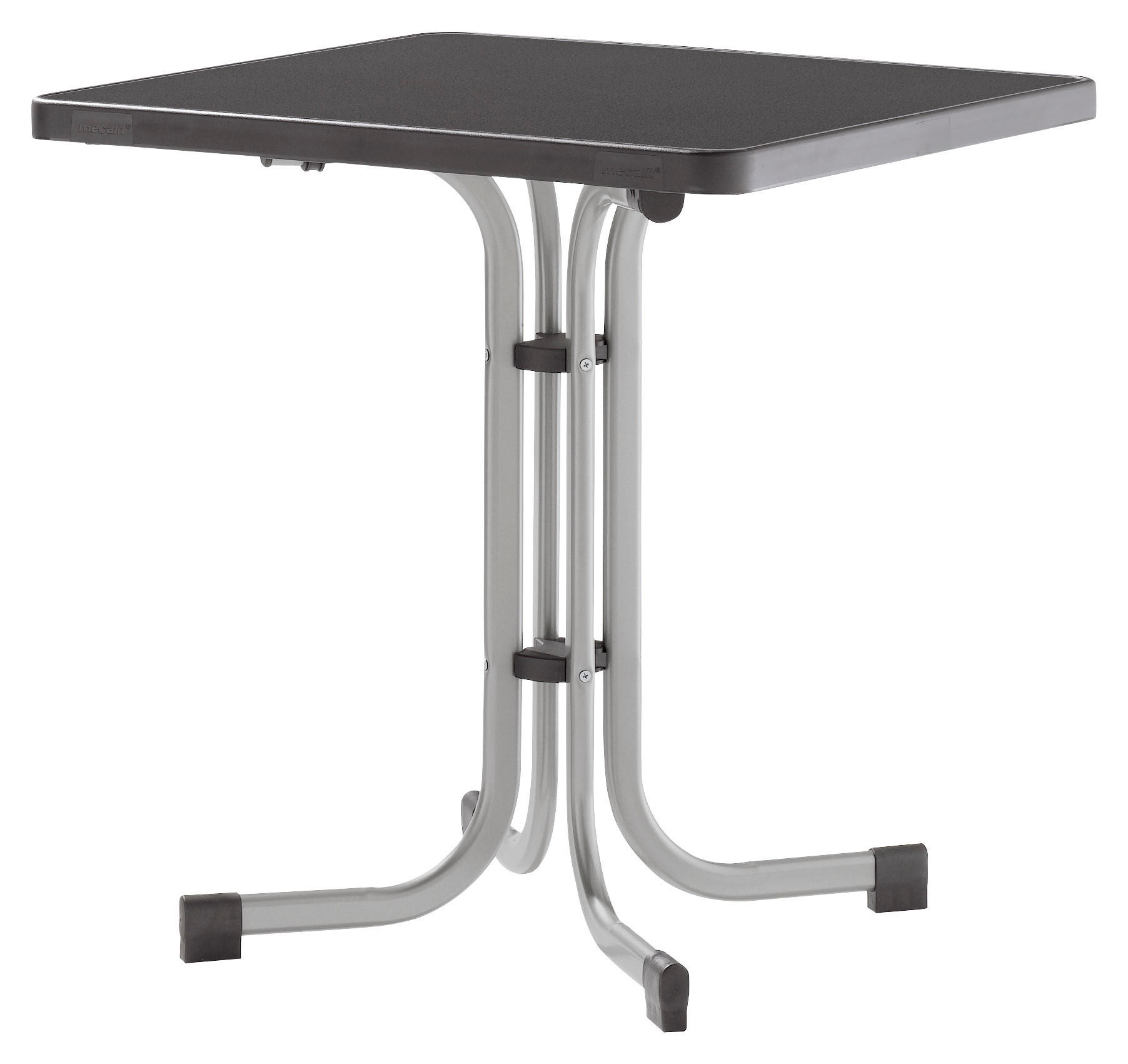 GARTENKLAPPTISCH 70/70/72 cm Metall quadratisch  - Anthrazit/Graphitfarben, Basics, Kunststoff/Metall (70/70/72cm) - Sieger