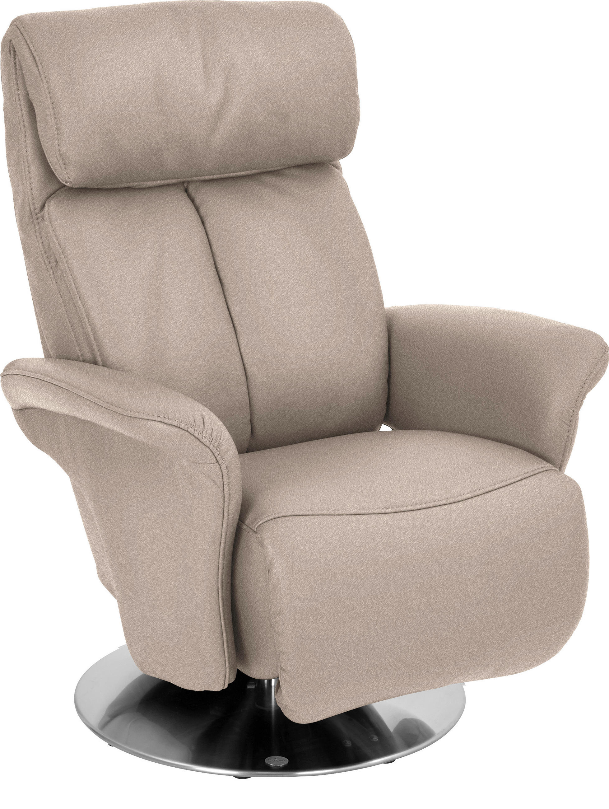 RELAXSESSEL in Leder Cappuccino  - Edelstahlfarben/Cappuccino, Design, Leder/Metall (82/107/88cm) - Himolla